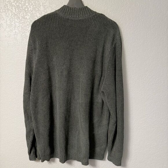 Eddie Bauer Men’s 100% Cotton Sweater size XL Dark Green - Picture 2 of 5